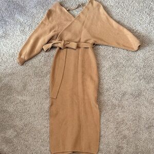 Forever 21 Asymmetrical Tan Dress